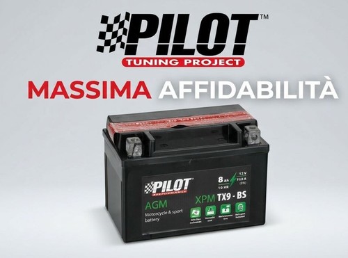 Pilot xpmtx9bs 12v 8ah - 12v, agm